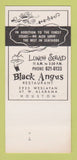 Matchbook Cover - Black Angus Houston TX 30 Strk SAMPLE