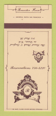 Matchbook Cover - Brewster House Davis CA 30 Strk SAMPLE