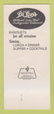 Matchbook Cover - Di Leo's Restaurant Chicago IL 30 Strk SAMPLE
