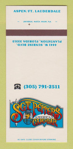 Matchbook Cover - Sgt Peppers Cafe Bar Plantation FL Aspen  30 Strk SAMPLE