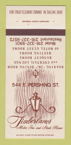 Matchbook Cover - Timberlanes Motor Inn Steak Salem OH 30 Strk SAMPLE