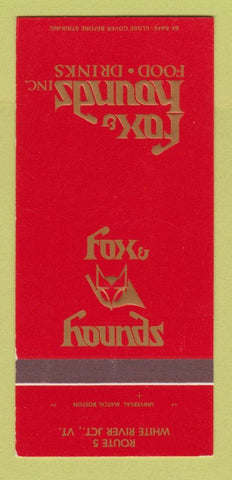 Matchbook Cover - Fox & Hounds White River Junction VT 30 Strk SAMPLE