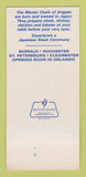 Matchbook Cover Arigato Japanese Steak House Buffalo Rochester NY 30 Strk SAMPLE