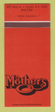 Matchbook Cover - Mother's Snyder NY 30 Strk SAMPLE