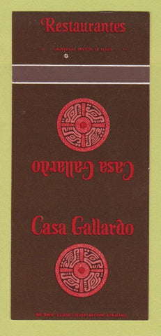 Matchbook Cover - Casa Gallardo Mexican St Louis Chicago Columbus 30 Strk SAMPLE