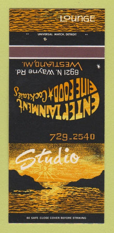 Matchbook Cover - Studio Restaurant Lounge Westland MI 30 Strk SAMPLE