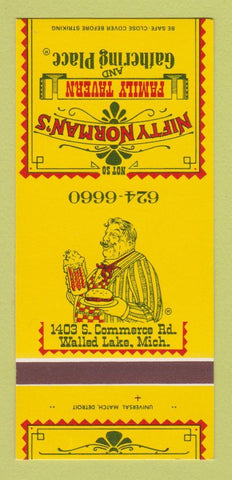 Matchbook Cover - Nifty Norman's Restaurant Walled Lake MI 30 Strk SAMPLE