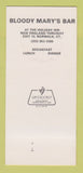Matchbook Cover - Tudor Tavern Bloody Mary's Bar Norwalk CT 30 Strk SAMPLE