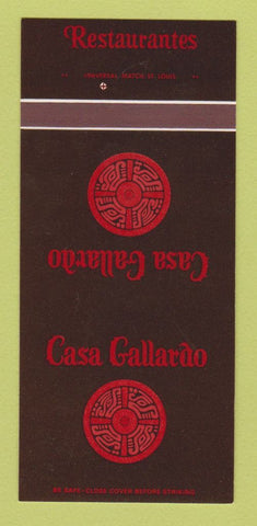 Matchbook Cover - Casa Gallardo Mexican St Louis Chicago Columbus 30 Strk SAMPLE