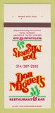 Matchbook Cover - Don Miguel's Restaurant Bar Addison TX 30 Strk SAMPLE