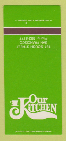 Matchbook Cover - Our Kitchen San Francisco CA 30 Strk SAMPLE