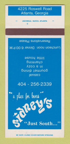 Matchbook Cover - Sidney's Restaurant Atlanta GA 30 Strk SAMPLE