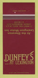 Matchbook Cover - Dunfey's Lexington MA Motor Inn Sheraton 30 Strk SAMPLE