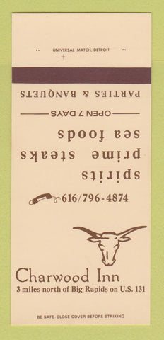 Matchbook Cover - Charwood Inn Big Rapids MI 30 Strk SAMPLE