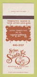 Matchbook Cover - Senor Santa Fe Mexican Restaurant El Monte CA 30 Strk SAMPLE