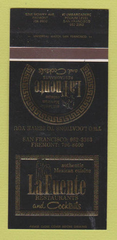 Matchbook Cover - La Fuente Restaurant San Francisco CA 30 Strk SAMPLE