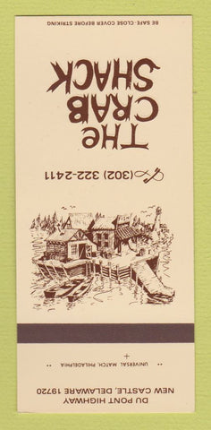 Matchbook Cover - The Crab Shack New Castle DE 30 Strk SAMPLE