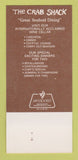 Matchbook Cover - The Crab Shack New Castle DE 30 Strk SAMPLE