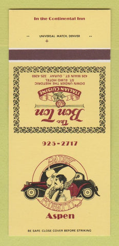 Matchbook Cover - Bon Ton Paddy Bugatti's Aspen Ouray Colorado 30 Strk SAMPLE
