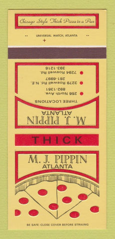 Matchbook Cover - MJ Pippen Pizza Atlanta GA 30 Strk SAMPLE