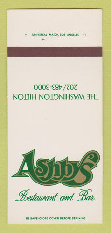 Matchbook Cover - Ashby's Restaurant Washington Hilton DC? 30 Strk SAMPLE