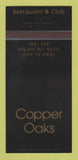 Matchbook Cover - Copper Oaks Tulsa OK restaurant 30 Strk SAMPLE