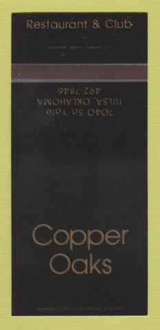 Matchbook Cover - Copper Oaks Tulsa OK restaurant 30 Strk SAMPLE