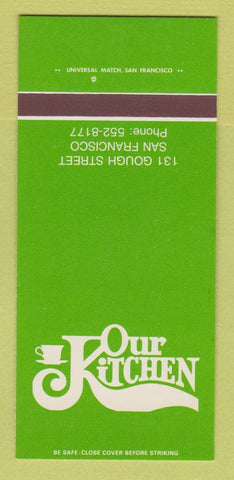 Matchbook Cover - Our Kitchen San Francisco CA 30 Strk SAMPLE