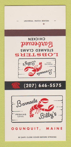 Matchbook Cover - Barnacle Billy's Ogunquit ME 30 Strk SAMPLE