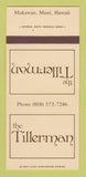 Matchbook Cover - The Tillerman Maui Hawaii Makawao 30 Strk SAMPLE