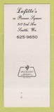 Matchbook Cover - Lafitte's Seattle WA 30 Strk SAMPLE