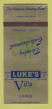 Matchbook Cover - Luke's Villa Grove Lounge Golden Colorado 30 Strk SAMPLE