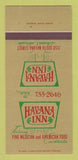Matchbook Cover - Havana Inn Mexican Food Denver Colorado 30 Strk SAMPLE