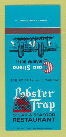 Matchbook Cover - Lobster Trap Restaurant Oxnard CA 30 Strk SAMPLE
