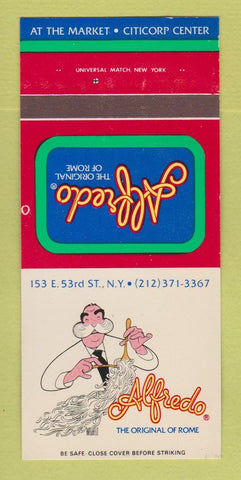 Matchbook Cover - Alfredo Italian Restaurant New York City 30 Strk SAMPLE