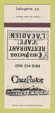Matchbook Cover - Chez Pastor Restaurant Lafayette LA 30 Strk SAMPLE