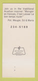 Matchbook Cover - Chez Pastor Restaurant Lafayette LA 30 Strk SAMPLE