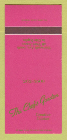 Matchbook Cover - Chef's Garden Restaurant Naples FL 30 Strk SAMPLE