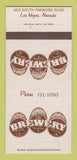 Matchbook Cover - Brewery Restaurant Las Vegas NV 30 Strk SAMPLE