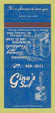 Matchbook Cover - Gino's Surf Restaurant Mount Clemens MI 30 Strk SAMPLE