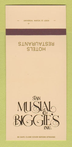 Matchbook Cover - Stan Musial St Louis MO Cardinals Baseball 30 Strk SAMPLE
