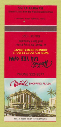 Matchbook Cover - Lau Yee Chai Chinese Restaurant Waikiki Hawaii 30 Strk SAMPLE