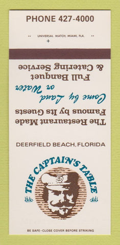 Matchbook Cover - Captain's Table Deerfield Beach FL 30 Strk SAMPLE