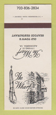 Matchbook Cover - The Wharf Alexandria VA restaurant 30 Strk SAMPLE