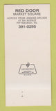 Matchbook Cover - Red Door Pittsburgh PA 30 Strk SAMPLE