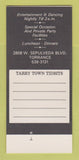 Matchbook Cover - Ichabod Crane's Tarry Town Tavern Torrance CA 30 Strk SAMPLE