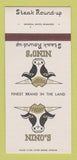 Matchbook Cover - Nino's Steak Round Up WI CHAIN 30 Strk SAMPLE