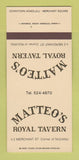 Matchbook Cover - Matteo's Royal Tavern Honolulu Hawaii 30 Strk SAMPLE