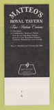 Matchbook Cover - Matteo's Royal Tavern Honolulu Hawaii 30 Strk SAMPLE
