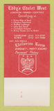 Matchbook Cover - Eddy's Chalet West North Ridgeville OH 30 Strk SAMPLE